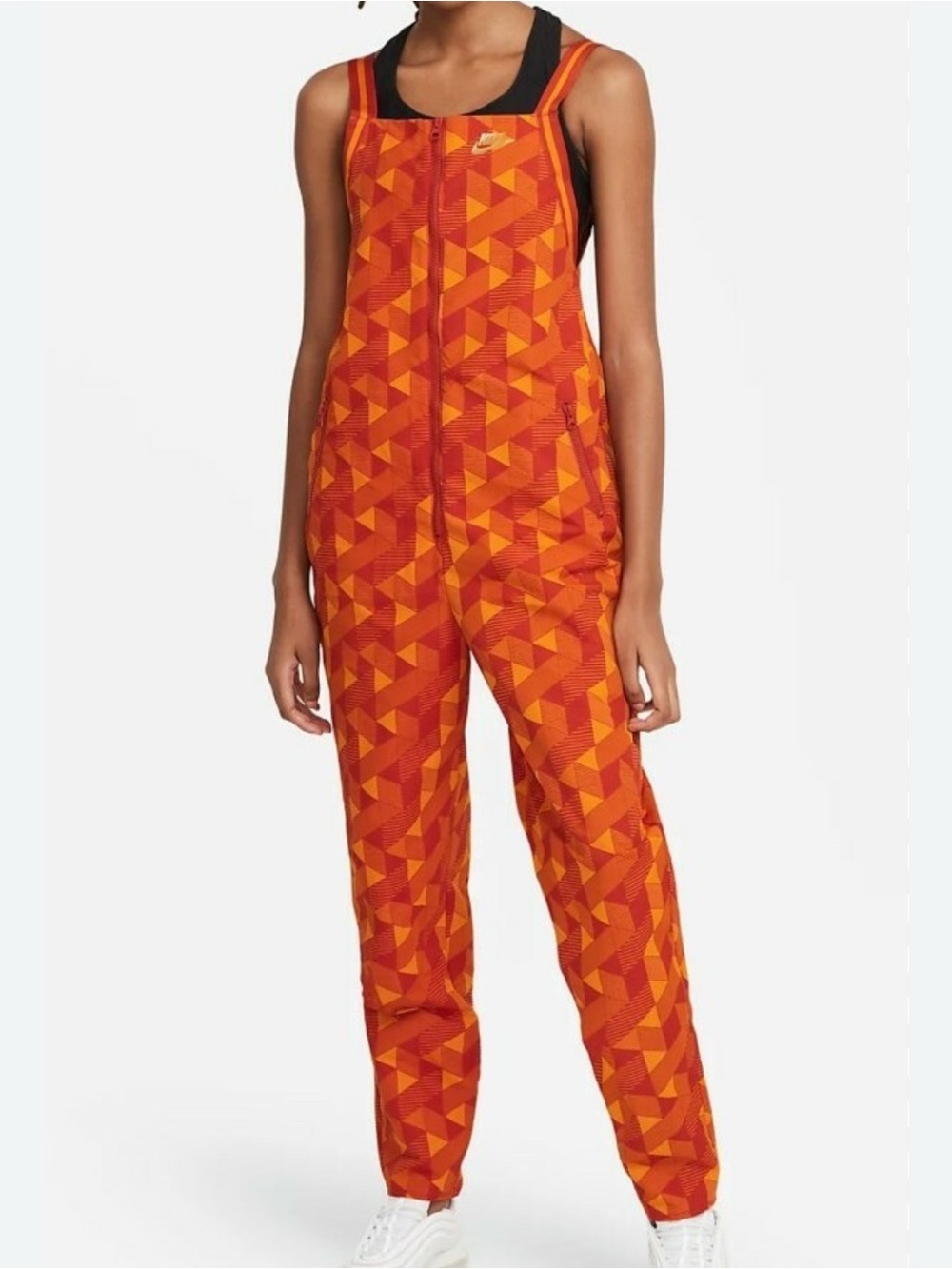 Nike x Serena Williams Design Crew Tennis Jumpsuit Cinnabar/Gold Geometric L - Picture 2 of 10